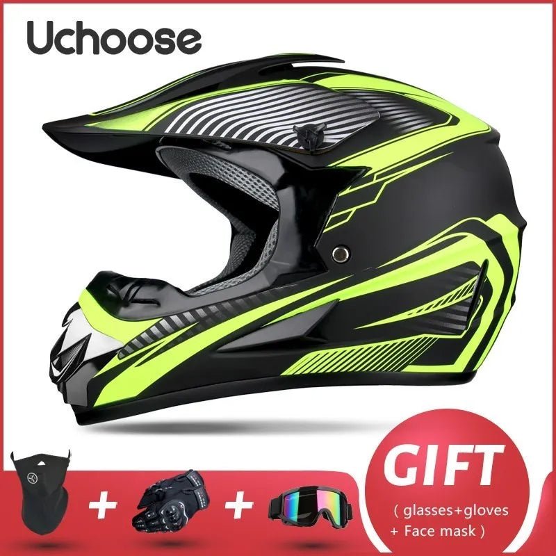 Casque de moto tout-terrain professionnel pour adultes et enfants, casque de moteur de course DOT de descente, cadeau gratuit - FATAONCasque de moto tout-terrain professionnel pour adultes et enfants, casque de moteur de course DOT de descente, cadeau gratuitAccessoires MotoFATAON