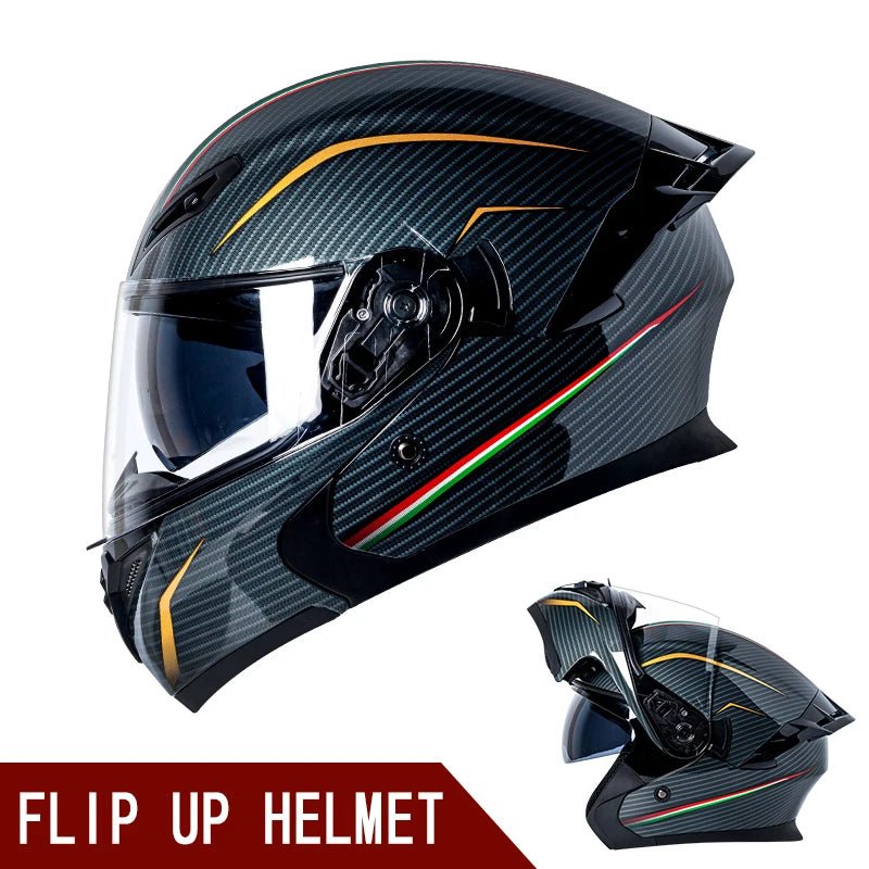 Casque rabattable casque de moto pour hommes Double lentille croisière moto de fond casque complet couvert crème solaire quatre saisons - FATAONCasque rabattable casque de moto pour hommes Double lentille croisière moto de fond casque complet couvert crème solaire quatre saisonsAccessoires MotoFATAON