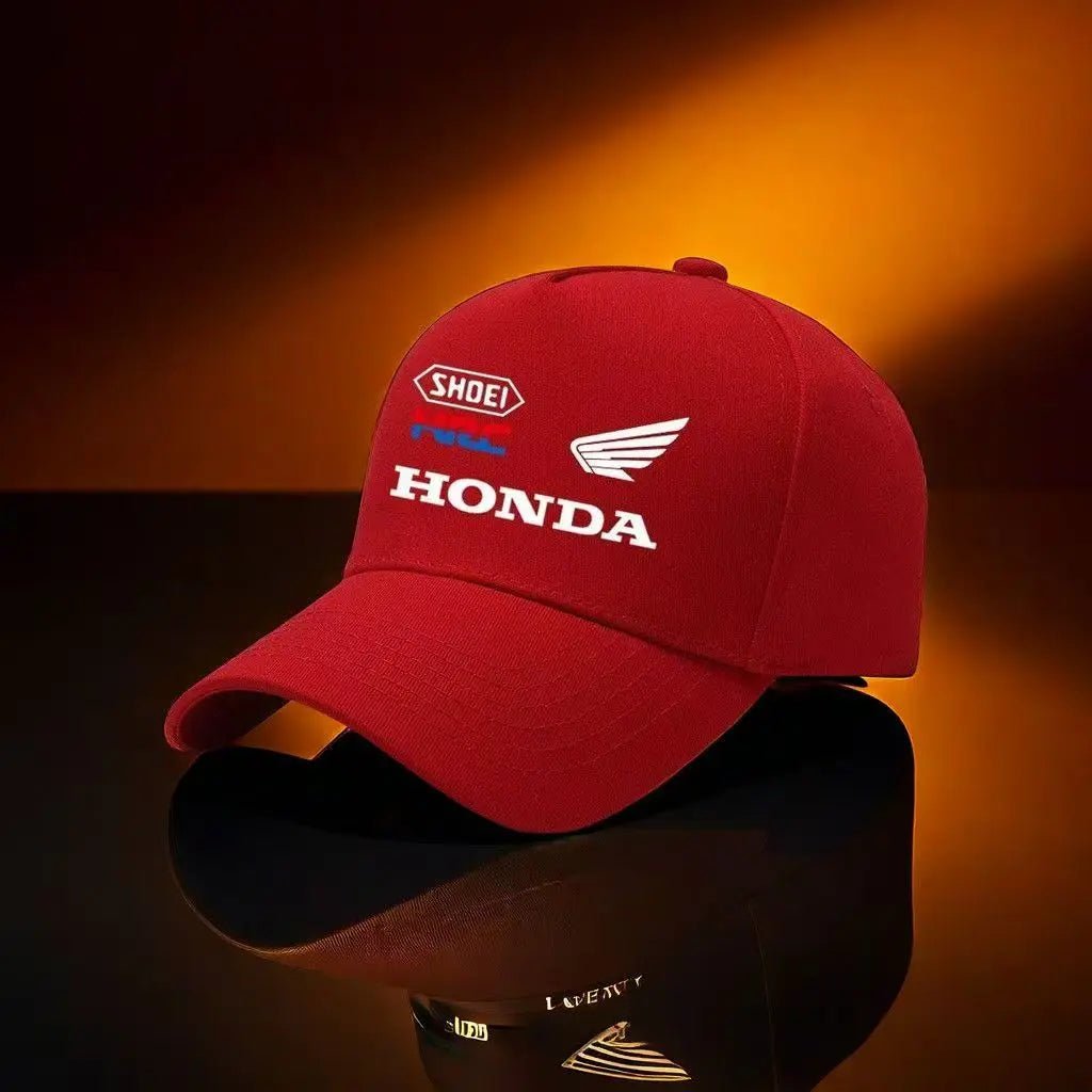 Casquette de baseball de moto Honda, uniforme de course d'équipe personnalisé, casquette pare-soleil en coton pour sports de cyclisme en plein air, casquette en bec de canard - FATAONCasquette de baseball de moto Honda, uniforme de course d'équipe personnalisé, casquette pare-soleil en coton pour sports de cyclisme en plein air, casquette en bec de canardMode HommeFATAON