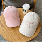 Casquette de Baseball Ins coréenne pour femmes, Design avec nœud, doux, romantique, rose, capote, mode réglable, Snapback - FATAONCasquette de Baseball Ins coréenne pour femmes, Design avec nœud, doux, romantique, rose, capote, mode réglable, SnapbackMode FemmeFATAON