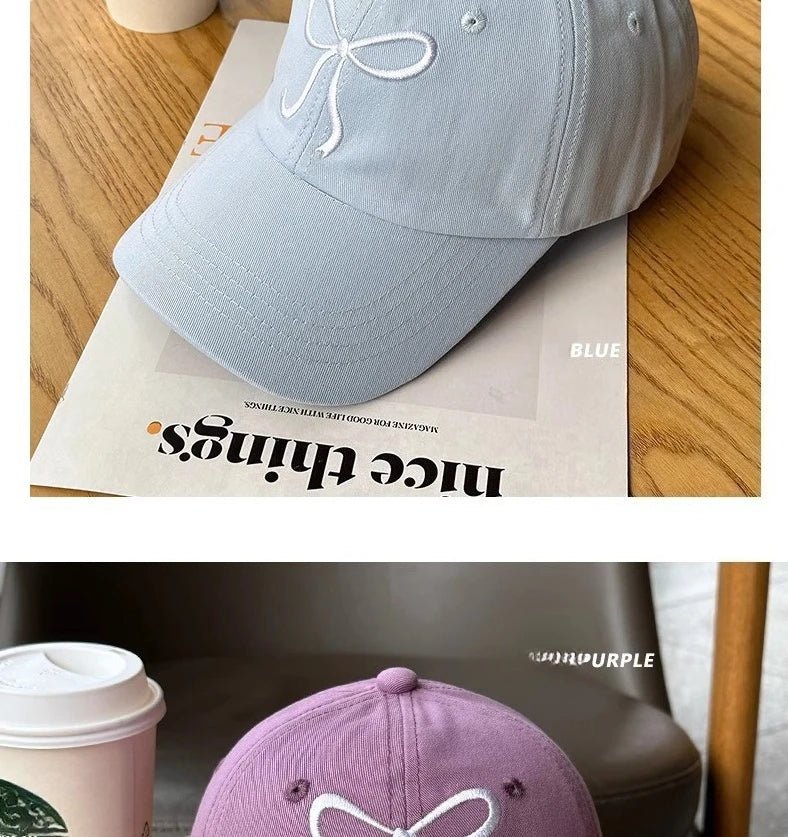 Casquette de Baseball Ins coréenne pour femmes, Design avec nœud, doux, romantique, rose, capote, mode réglable, Snapback - FATAONCasquette de Baseball Ins coréenne pour femmes, Design avec nœud, doux, romantique, rose, capote, mode réglable, SnapbackMode FemmeFATAON