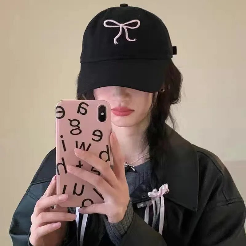 Casquette de Baseball Ins coréenne pour femmes, Design avec nœud, doux, romantique, rose, capote, mode réglable, Snapback - FATAONCasquette de Baseball Ins coréenne pour femmes, Design avec nœud, doux, romantique, rose, capote, mode réglable, SnapbackMode FemmeFATAON