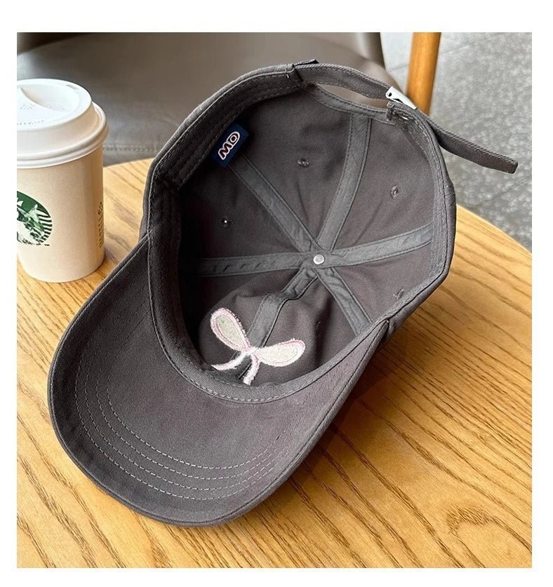 Casquette de Baseball Ins coréenne pour femmes, Design avec nœud, doux, romantique, rose, capote, mode réglable, Snapback - FATAONCasquette de Baseball Ins coréenne pour femmes, Design avec nœud, doux, romantique, rose, capote, mode réglable, SnapbackMode FemmeFATAON