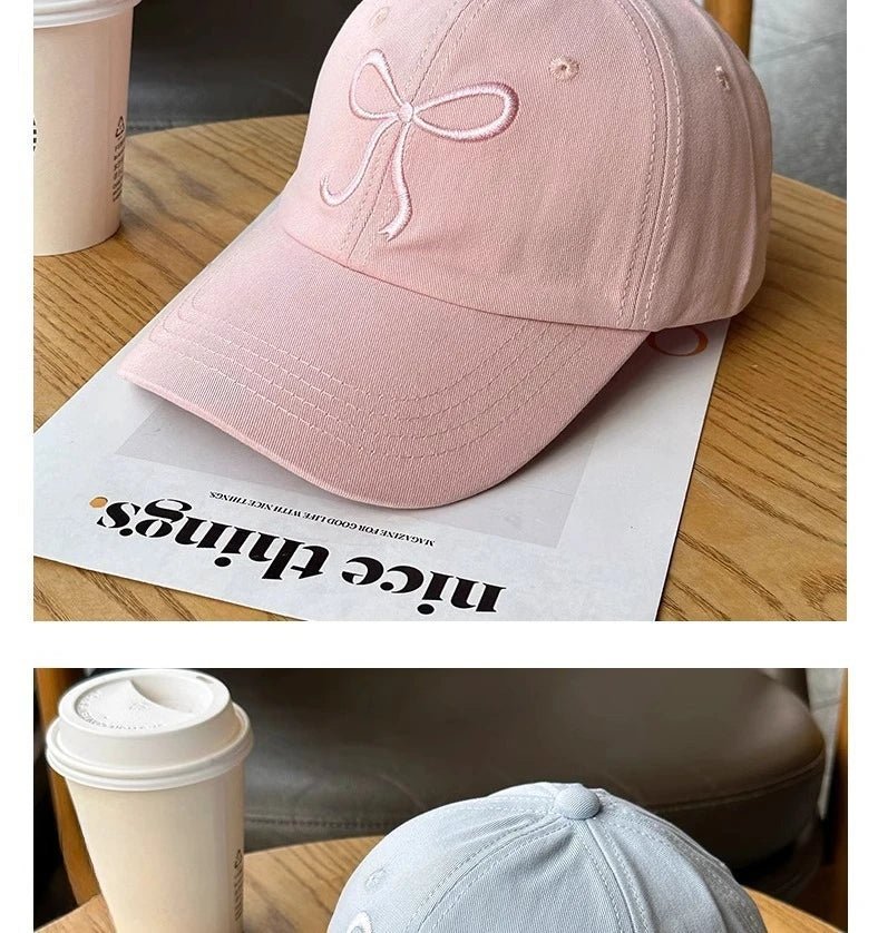 Casquette de Baseball Ins coréenne pour femmes, Design avec nœud, doux, romantique, rose, capote, mode réglable, Snapback - FATAONCasquette de Baseball Ins coréenne pour femmes, Design avec nœud, doux, romantique, rose, capote, mode réglable, SnapbackMode FemmeFATAON