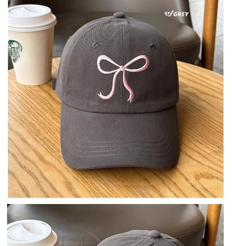 Casquette de Baseball Ins coréenne pour femmes, Design avec nœud, doux, romantique, rose, capote, mode réglable, Snapback - FATAONCasquette de Baseball Ins coréenne pour femmes, Design avec nœud, doux, romantique, rose, capote, mode réglable, SnapbackMode FemmeFATAON