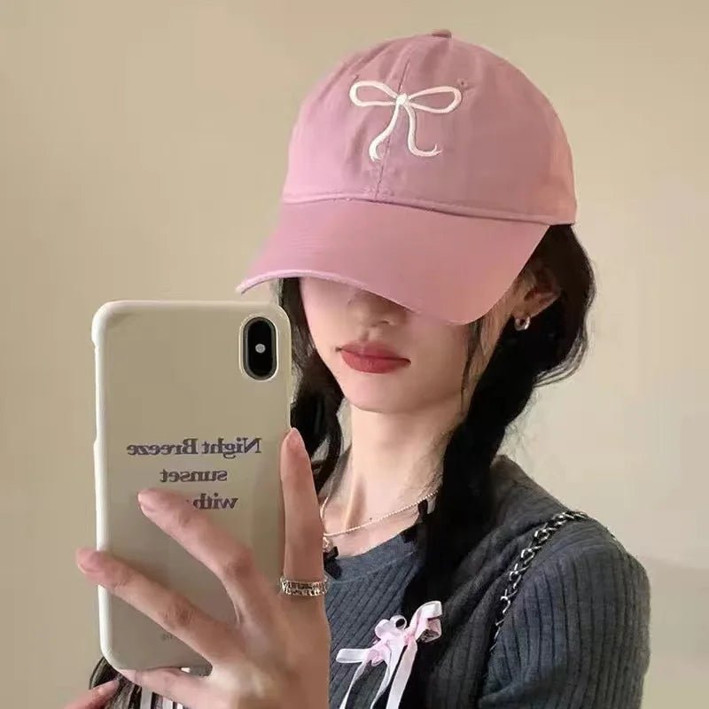 Casquette de Baseball Ins coréenne pour femmes, Design avec nœud, doux, romantique, rose, capote, mode réglable, Snapback - FATAONCasquette de Baseball Ins coréenne pour femmes, Design avec nœud, doux, romantique, rose, capote, mode réglable, SnapbackMode FemmeFATAON
