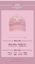 Casquette de Baseball Ins coréenne pour femmes, Design avec nœud, doux, romantique, rose, capote, mode réglable, Snapback - FATAONCasquette de Baseball Ins coréenne pour femmes, Design avec nœud, doux, romantique, rose, capote, mode réglable, SnapbackMode FemmeFATAON