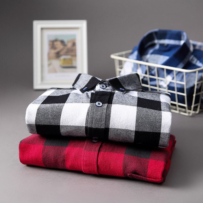 Casual All - Match Plaid Long - Sleeved Shirt Men - Fix & GoCasual All - Match Plaid Long - Sleeved Shirt MenFix & Go