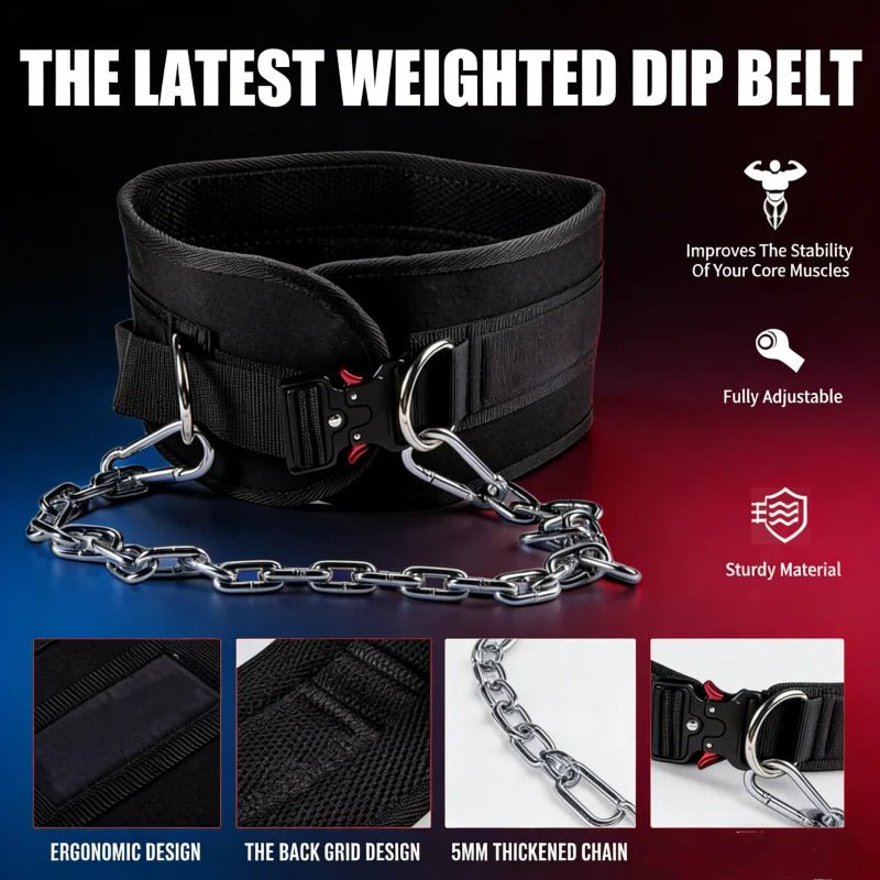 Ceinture de trempage robuste, chaîne en acier réglable pour traction pondérée, entraînement de force, équipement de Fitness à domicile - FATAONCeinture de trempage robuste, chaîne en acier réglable pour traction pondérée, entraînement de force, équipement de Fitness à domicileFitness & SportFATAON
