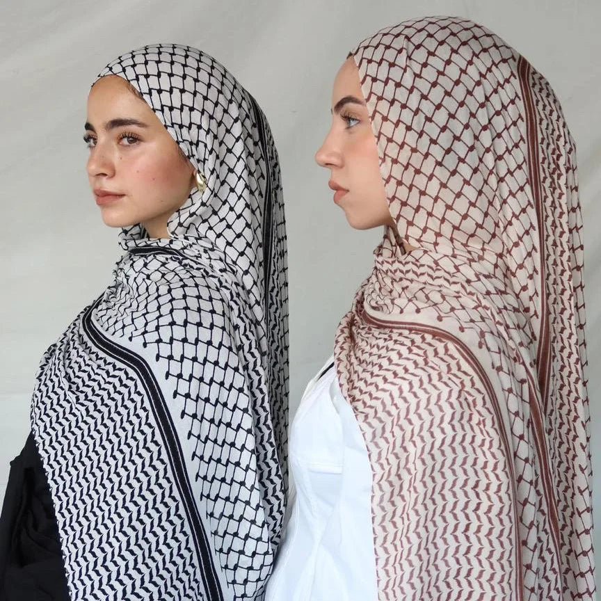 Châle Musulman en Mousseline de Soie Imprimé, Hijab Arabe du Moyen-Orient, Keffiyeh, Palestine, 180x70cm - FATAONChâle Musulman en Mousseline de Soie Imprimé, Hijab Arabe du Moyen-Orient, Keffiyeh, Palestine, 180x70cmMode FemmeFATAON
