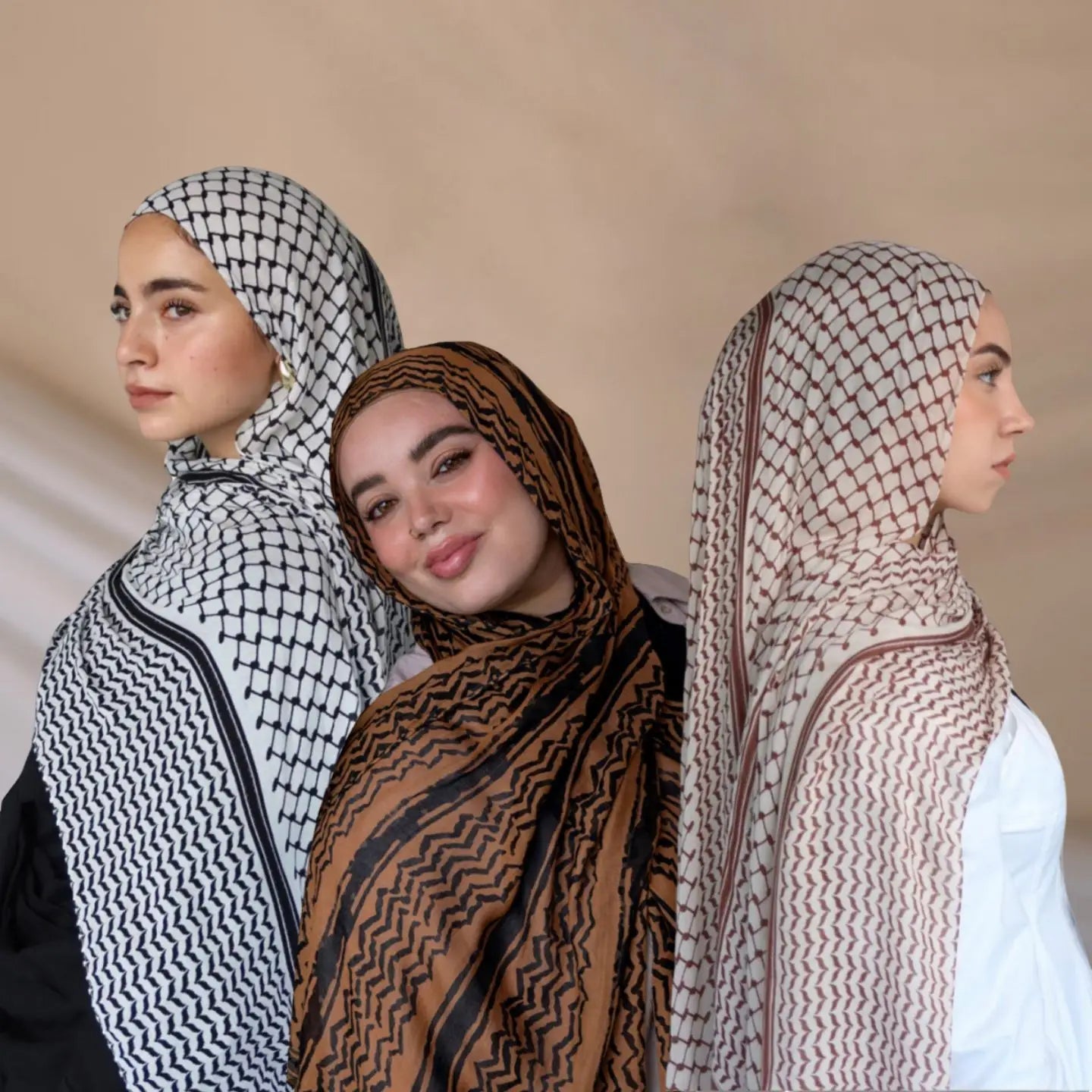 Châle Musulman en Mousseline de Soie Imprimé, Hijab Arabe du Moyen-Orient, Keffiyeh, Palestine, 180x70cm - FATAONChâle Musulman en Mousseline de Soie Imprimé, Hijab Arabe du Moyen-Orient, Keffiyeh, Palestine, 180x70cmMode FemmeFATAON