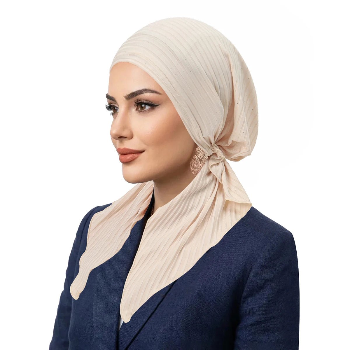 Chapeaux Turban Hijab Musulman à Rayures Tendance, Foulards à Longue Queue, Bonnets Hijab Élastiques Respirants pour Femmes et Filles - FATAONChapeaux Turban Hijab Musulman à Rayures Tendance, Foulards à Longue Queue, Bonnets Hijab Élastiques Respirants pour Femmes et FillesMode FemmeFATAON