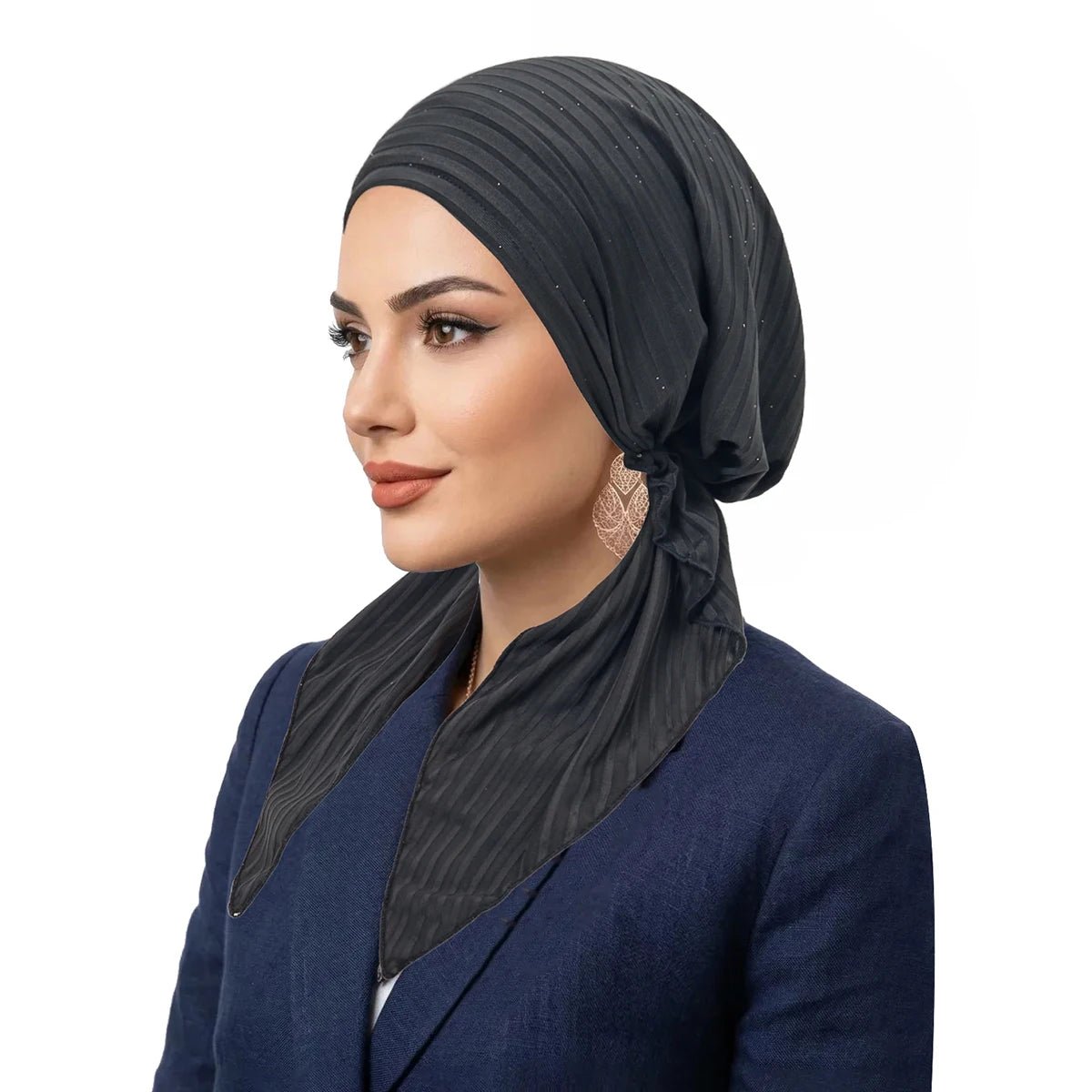 Chapeaux Turban Hijab Musulman à Rayures Tendance, Foulards à Longue Queue, Bonnets Hijab Élastiques Respirants pour Femmes et Filles - FATAONChapeaux Turban Hijab Musulman à Rayures Tendance, Foulards à Longue Queue, Bonnets Hijab Élastiques Respirants pour Femmes et FillesMode FemmeFATAON