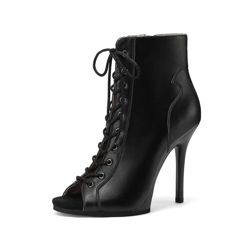 Chaussures de danse à lacets pour femmes, escarpins sexy noirs, talons hauts à tube court, bottes courtes à semelle souple, chaussures spécifiques DN - FATAONChaussures de danse à lacets pour femmes, escarpins sexy noirs, talons hauts à tube court, bottes courtes à semelle souple, chaussures spécifiques DNMode FemmeFATAON