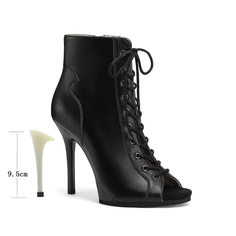 Chaussures de danse à lacets pour femmes, escarpins sexy noirs, talons hauts à tube court, bottes courtes à semelle souple, chaussures spécifiques DN - FATAONChaussures de danse à lacets pour femmes, escarpins sexy noirs, talons hauts à tube court, bottes courtes à semelle souple, chaussures spécifiques DNMode FemmeFATAON