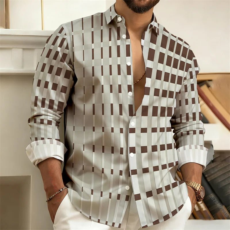 Chemise à manches longues à carreaux imprimés en 3D pour hommes, chemise à la mode pour hommes, chemise de style de rue décontractée pour l'extérieur, tailles S-XL, meilleure vente - FATAONChemise à manches longues à carreaux imprimés en 3D pour hommes, chemise à la mode pour hommes, chemise de style de rue décontractée pour l'extérieur, tailles S-XL, meilleure venteMode HommeFATAON