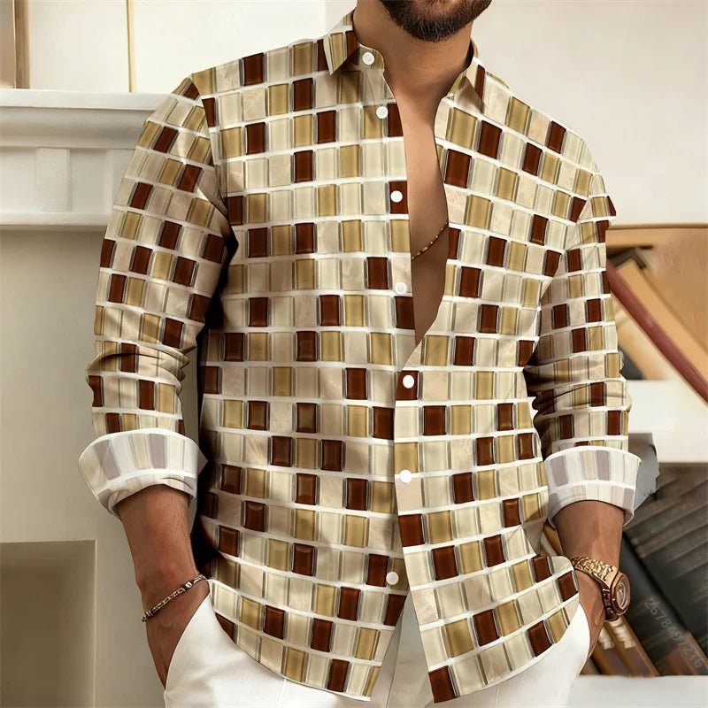 Chemise à manches longues à carreaux imprimés en 3D pour hommes, chemise à la mode pour hommes, chemise de style de rue décontractée pour l'extérieur, tailles S-XL, meilleure vente - FATAONChemise à manches longues à carreaux imprimés en 3D pour hommes, chemise à la mode pour hommes, chemise de style de rue décontractée pour l'extérieur, tailles S-XL, meilleure venteMode HommeFATAON