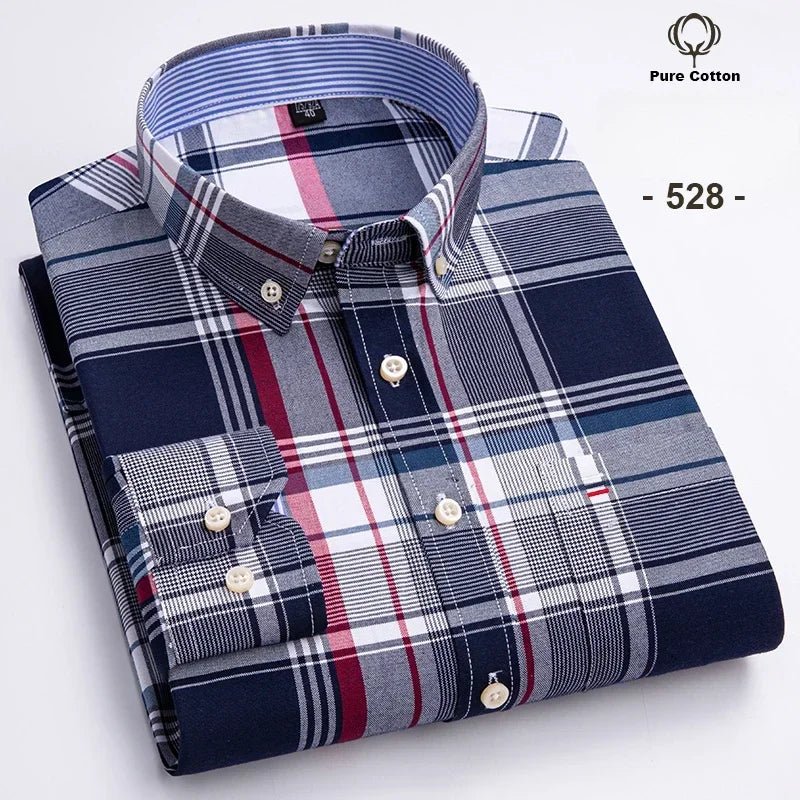 Chemise Oxford à manches longues pour hommes, grande taille 7xl, 100% coton, coupe cintrée, formelle, unie, à carreaux, vêtements de bureau élégants, nouvelle collection - FATAONChemise Oxford à manches longues pour hommes, grande taille 7xl, 100% coton, coupe cintrée, formelle, unie, à carreaux, vêtements de bureau élégants, nouvelle collectionMode HommeFATAON