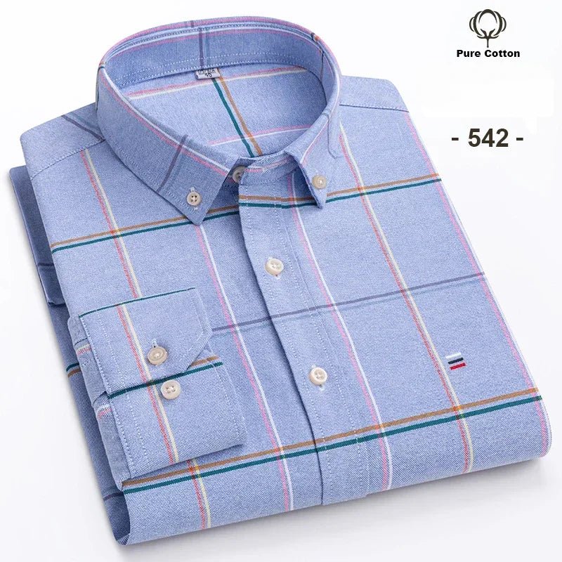 Chemise Oxford à manches longues pour hommes, grande taille 7xl, 100% coton, coupe cintrée, formelle, unie, à carreaux, vêtements de bureau élégants, nouvelle collection - FATAONChemise Oxford à manches longues pour hommes, grande taille 7xl, 100% coton, coupe cintrée, formelle, unie, à carreaux, vêtements de bureau élégants, nouvelle collectionMode HommeFATAON