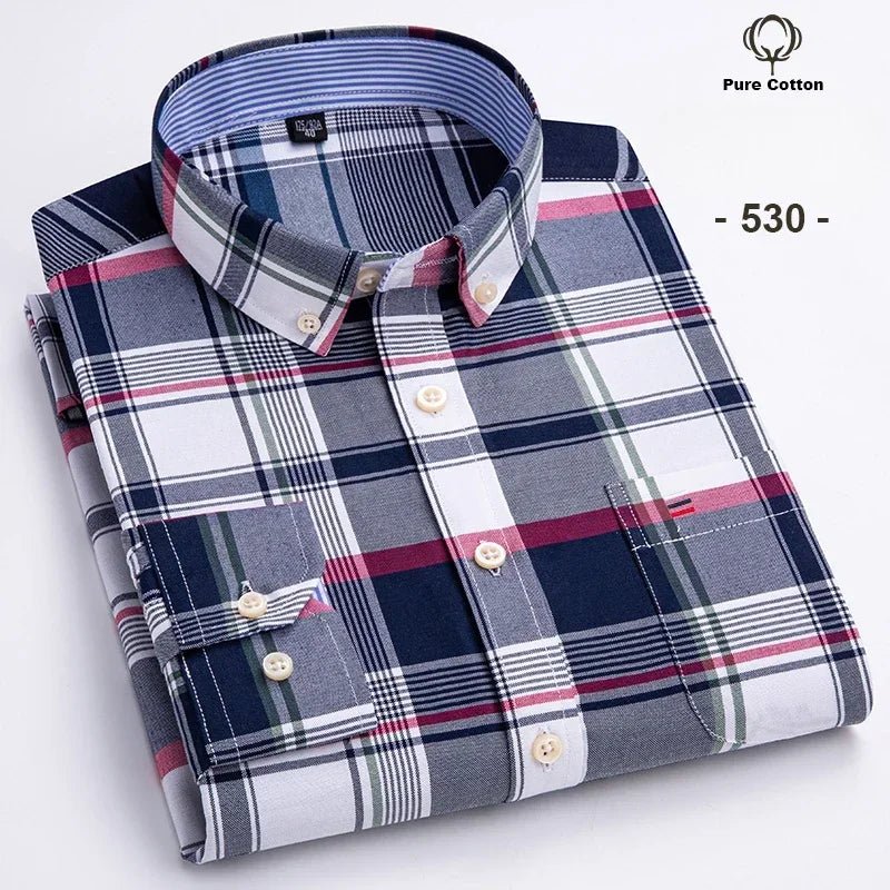 Chemise Oxford à manches longues pour hommes, grande taille 7xl, 100% coton, coupe cintrée, formelle, unie, à carreaux, vêtements de bureau élégants, nouvelle collection - FATAONChemise Oxford à manches longues pour hommes, grande taille 7xl, 100% coton, coupe cintrée, formelle, unie, à carreaux, vêtements de bureau élégants, nouvelle collectionMode HommeFATAON