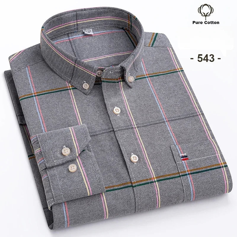 Chemise Oxford à manches longues pour hommes, grande taille 7xl, 100% coton, coupe cintrée, formelle, unie, à carreaux, vêtements de bureau élégants, nouvelle collection - FATAONChemise Oxford à manches longues pour hommes, grande taille 7xl, 100% coton, coupe cintrée, formelle, unie, à carreaux, vêtements de bureau élégants, nouvelle collectionMode HommeFATAON