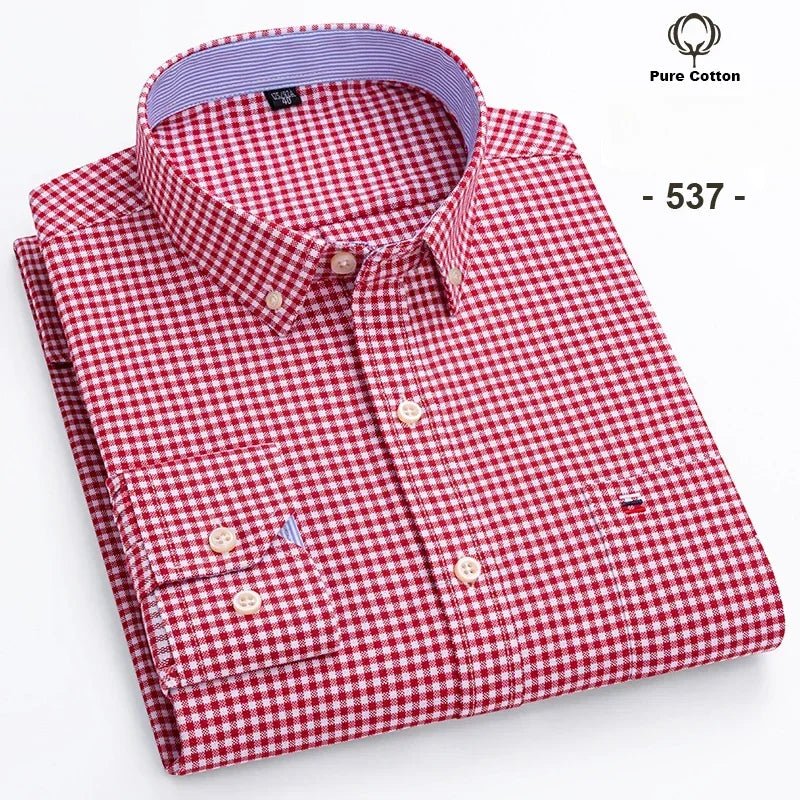 Chemise Oxford à manches longues pour hommes, grande taille 7xl, 100% coton, coupe cintrée, formelle, unie, à carreaux, vêtements de bureau élégants, nouvelle collection - FATAONChemise Oxford à manches longues pour hommes, grande taille 7xl, 100% coton, coupe cintrée, formelle, unie, à carreaux, vêtements de bureau élégants, nouvelle collectionMode HommeFATAON