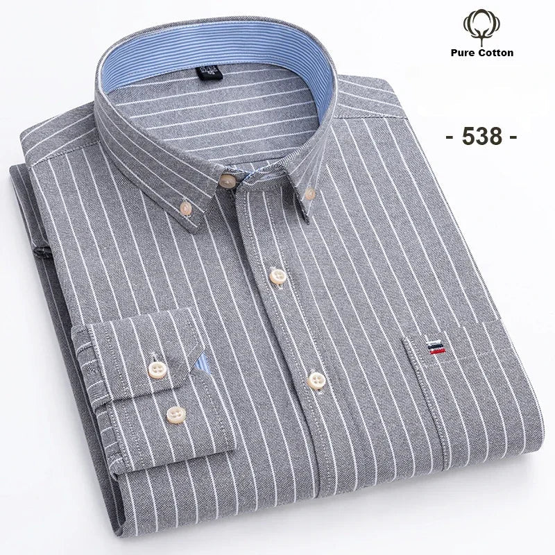 Chemise Oxford à manches longues pour hommes, grande taille 7xl, 100% coton, coupe cintrée, formelle, unie, à carreaux, vêtements de bureau élégants, nouvelle collection - FATAONChemise Oxford à manches longues pour hommes, grande taille 7xl, 100% coton, coupe cintrée, formelle, unie, à carreaux, vêtements de bureau élégants, nouvelle collectionMode HommeFATAON