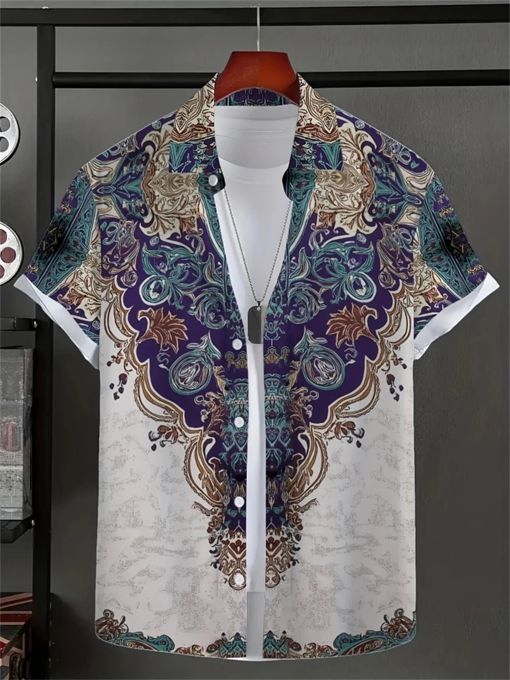 Chemise Simple pour hommes, imprimé en 3D, rétro, mode, sweat-shirt de plage à manches courtes, rue hawaïenne, vêtements pour hommes - FATAONChemise Simple pour hommes, imprimé en 3D, rétro, mode, sweat-shirt de plage à manches courtes, rue hawaïenne, vêtements pour hommesMode HommeFATAON