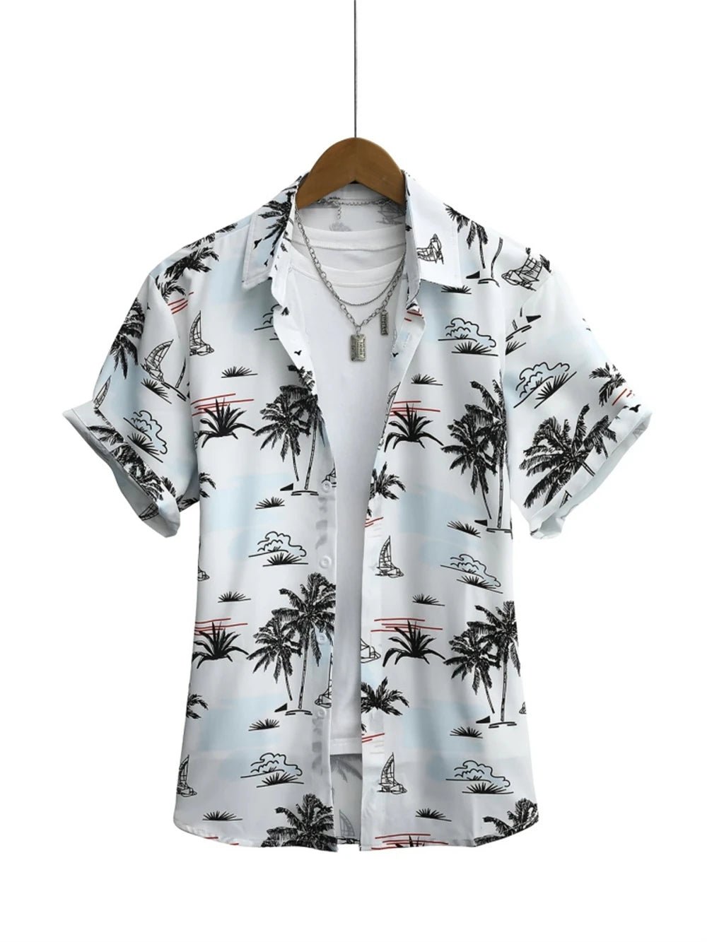 Chemise Simple pour hommes, imprimé en 3D, rétro, mode, sweat-shirt de plage à manches courtes, rue hawaïenne, vêtements pour hommes - FATAONChemise Simple pour hommes, imprimé en 3D, rétro, mode, sweat-shirt de plage à manches courtes, rue hawaïenne, vêtements pour hommesMode HommeFATAON