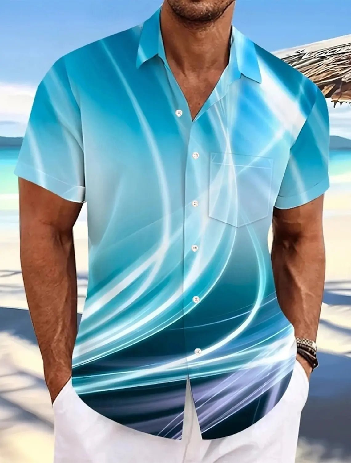 Chemises d'été à carreaux à grille géométrique pour hommes, chemise hawaïenne à manches courtes rabattu, chemises boutonnées sans poches - FATAONChemises d'été à carreaux à grille géométrique pour hommes, chemise hawaïenne à manches courtes rabattu, chemises boutonnées sans pochesMode HommeFATAON