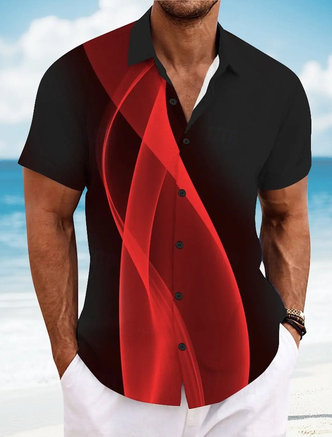 Chemises d'été à carreaux à grille géométrique pour hommes, chemise hawaïenne à manches courtes rabattu, chemises boutonnées sans poches - FATAONChemises d'été à carreaux à grille géométrique pour hommes, chemise hawaïenne à manches courtes rabattu, chemises boutonnées sans pochesMode HommeFATAON
