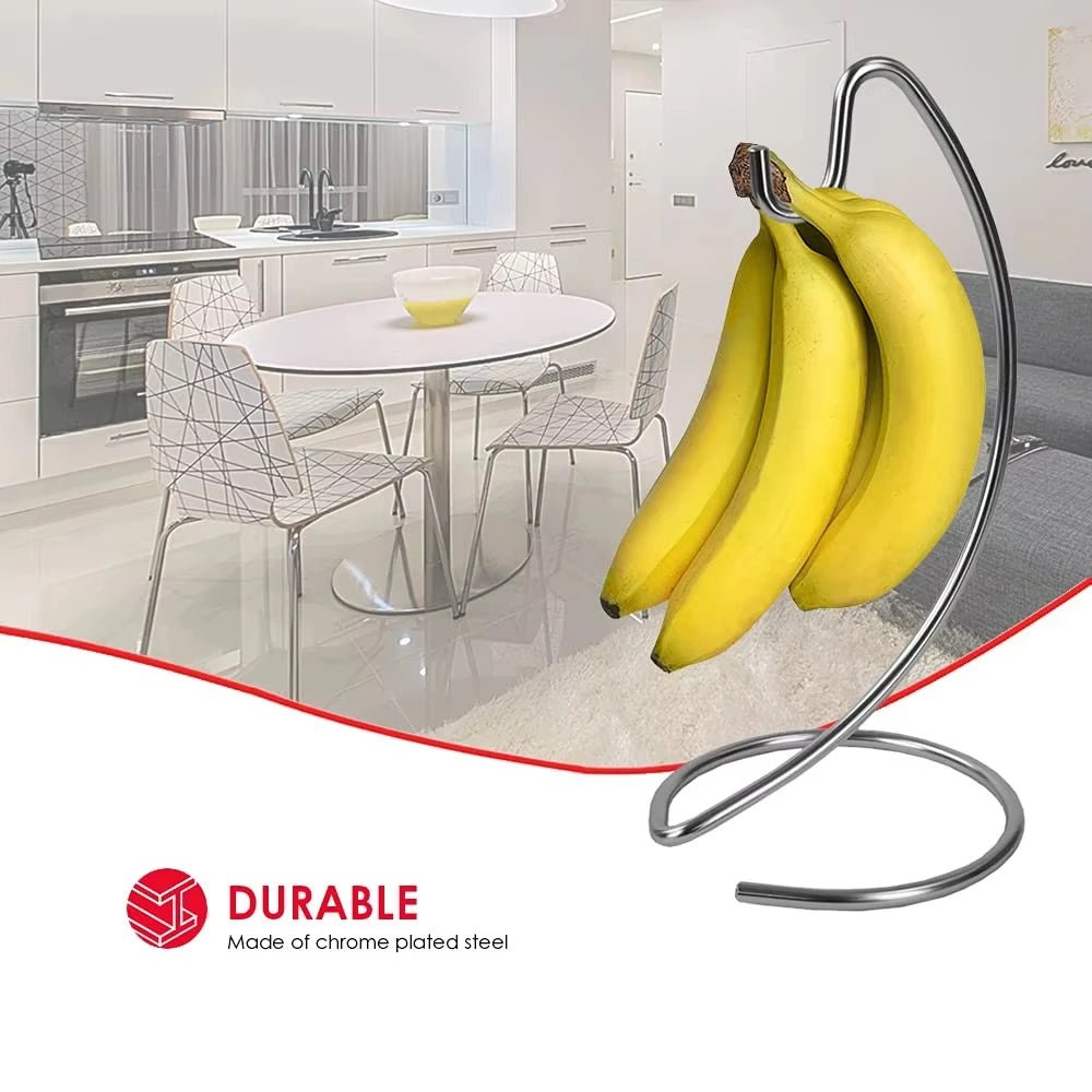 Cintre à bananier moderne, support d'arbre fruitier avec crochet en acier inoxydable pour garder les bananes fraîches pour le comptoir de la cuisine, stockage des aliments, 1 pièce - FATAONCintre à bananier moderne, support d'arbre fruitier avec crochet en acier inoxydable pour garder les bananes fraîches pour le comptoir de la cuisine, stockage des aliments, 1 pièceSolutions MaisonFATAON