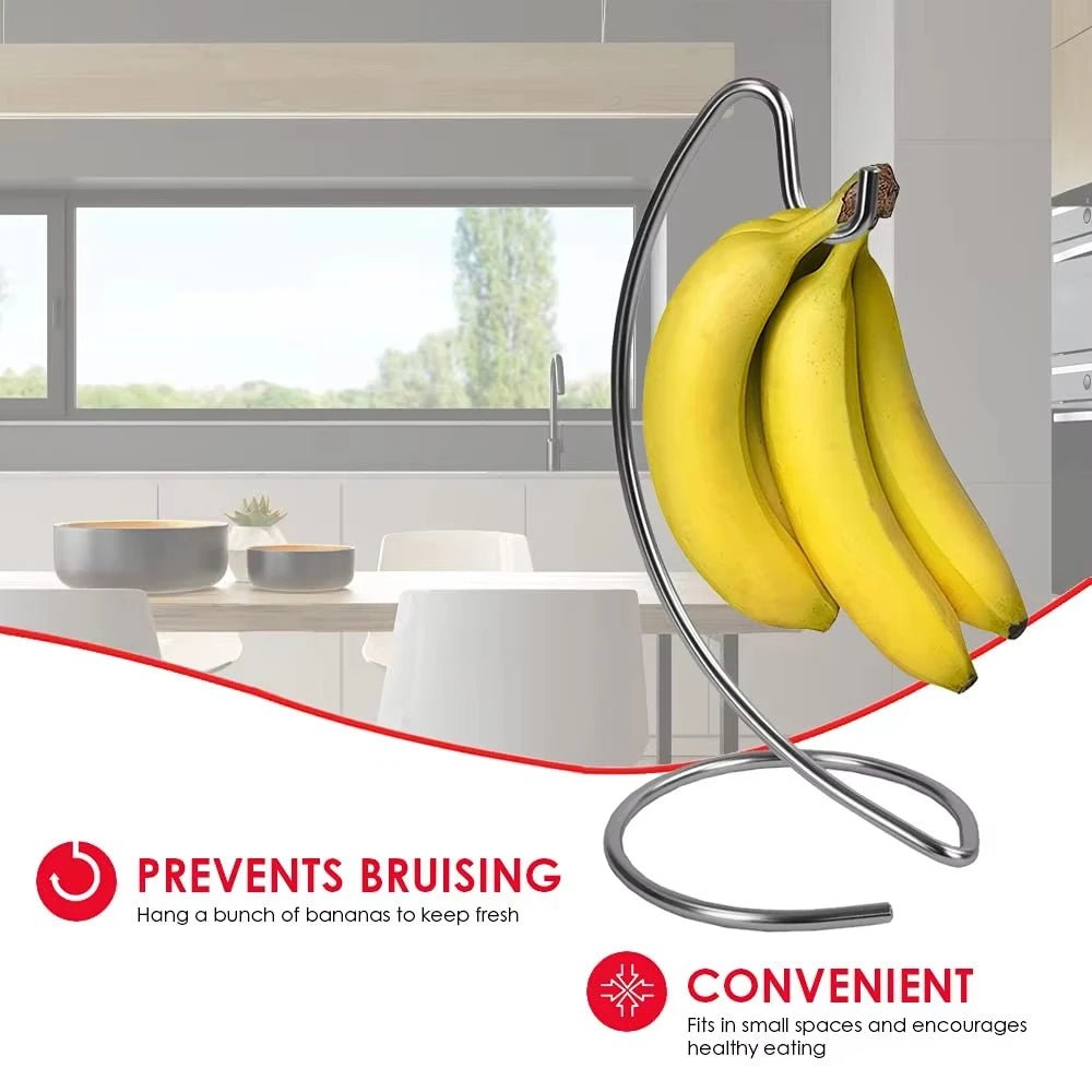 Cintre à bananier moderne, support d'arbre fruitier avec crochet en acier inoxydable pour garder les bananes fraîches pour le comptoir de la cuisine, stockage des aliments, 1 pièce - FATAONCintre à bananier moderne, support d'arbre fruitier avec crochet en acier inoxydable pour garder les bananes fraîches pour le comptoir de la cuisine, stockage des aliments, 1 pièceSolutions MaisonFATAON