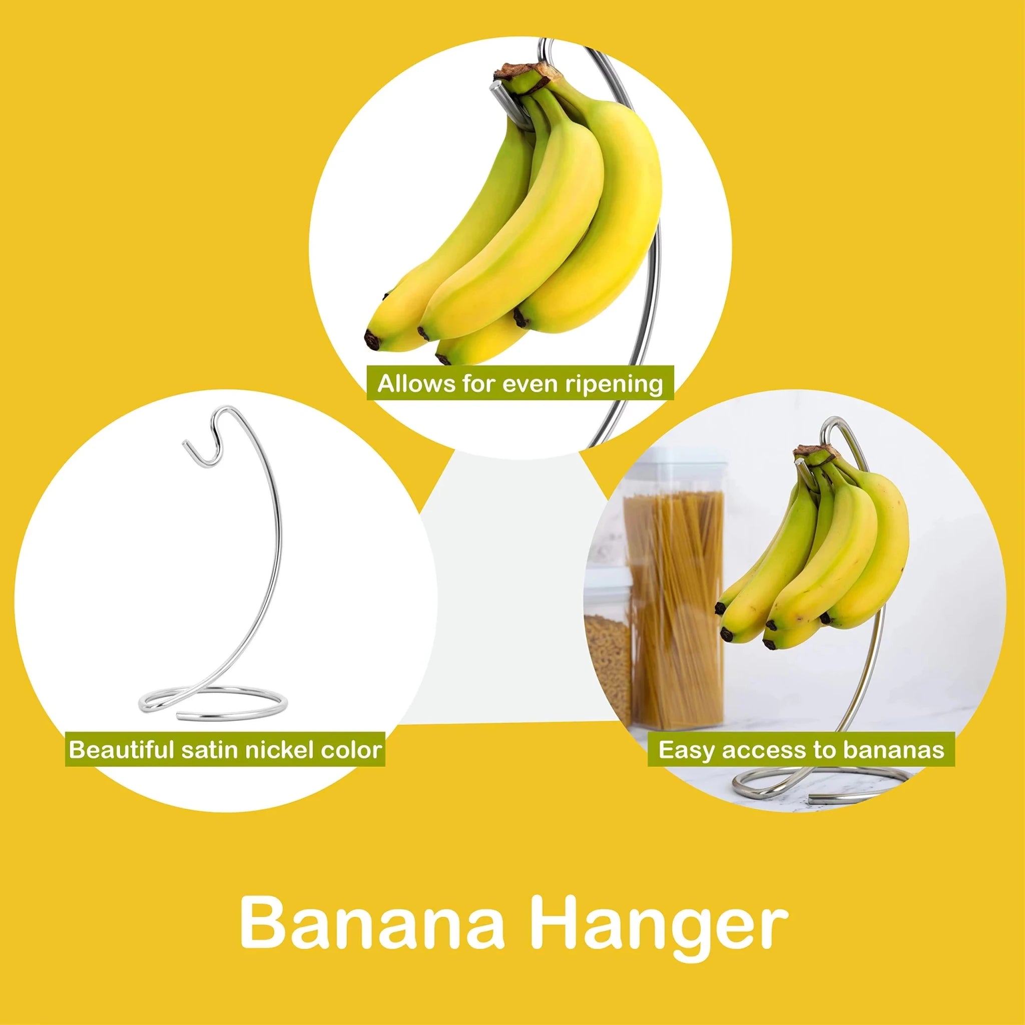 Cintre à bananier moderne, support d'arbre fruitier avec crochet en acier inoxydable pour garder les bananes fraîches pour le comptoir de la cuisine, stockage des aliments, 1 pièce - FATAONCintre à bananier moderne, support d'arbre fruitier avec crochet en acier inoxydable pour garder les bananes fraîches pour le comptoir de la cuisine, stockage des aliments, 1 pièceSolutions MaisonFATAON