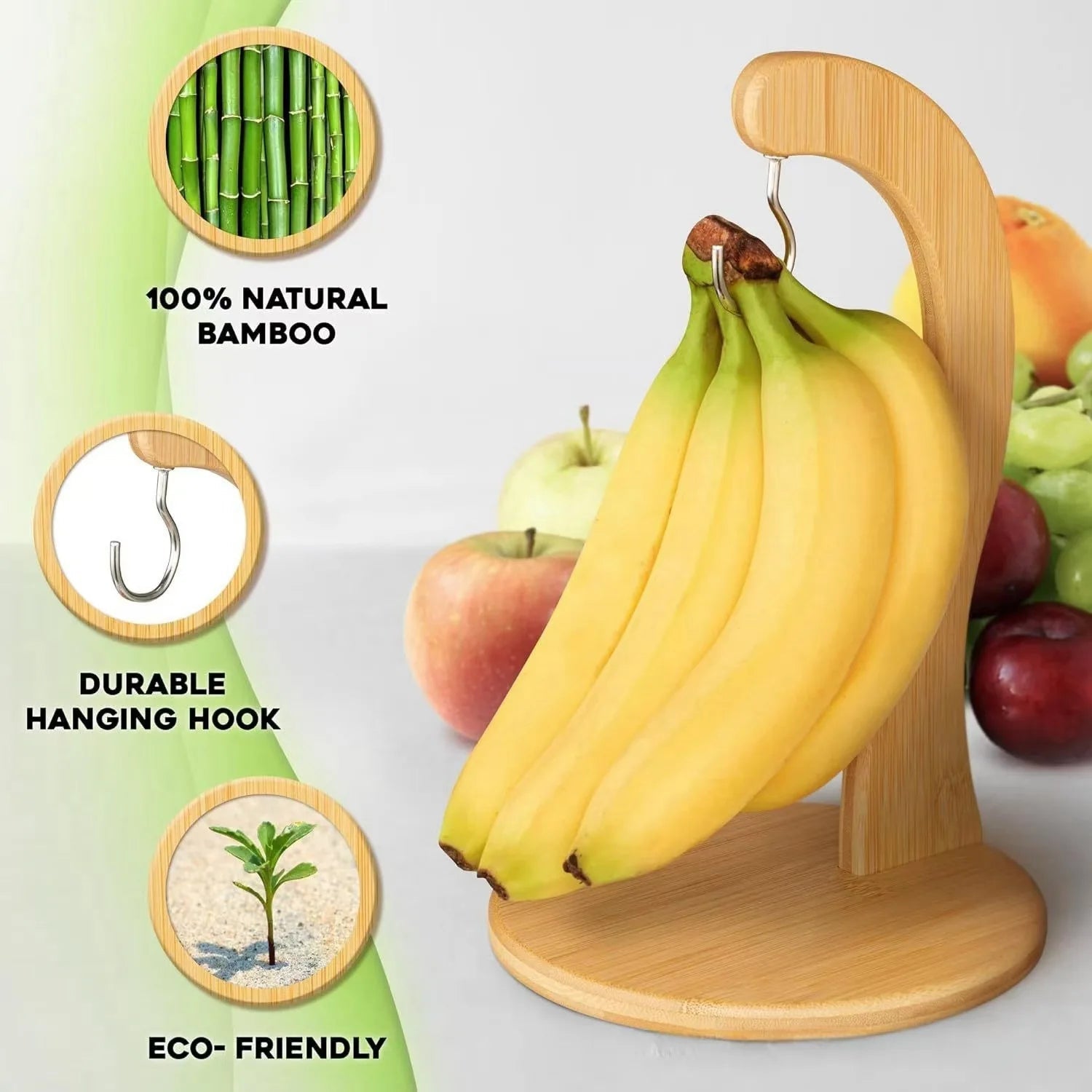 Cintre à bananier moderne, support d'arbre fruitier avec crochet en acier inoxydable pour garder les bananes fraîches pour le comptoir de la cuisine, stockage des aliments, 1 pièce - FATAONCintre à bananier moderne, support d'arbre fruitier avec crochet en acier inoxydable pour garder les bananes fraîches pour le comptoir de la cuisine, stockage des aliments, 1 pièceSolutions MaisonFATAON