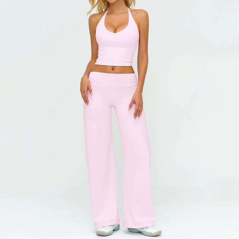 CIYING Women High Waisted Wide Leg Yoga Pants and Crop Top Set Custom Wide Leg Yoga Pants Vest Crop Top Casual Pants Set - FATAONCIYING Women High Waisted Wide Leg Yoga Pants and Crop Top Set Custom Wide Leg Yoga Pants Vest Crop Top Casual Pants SetFitness FemmeFATAON