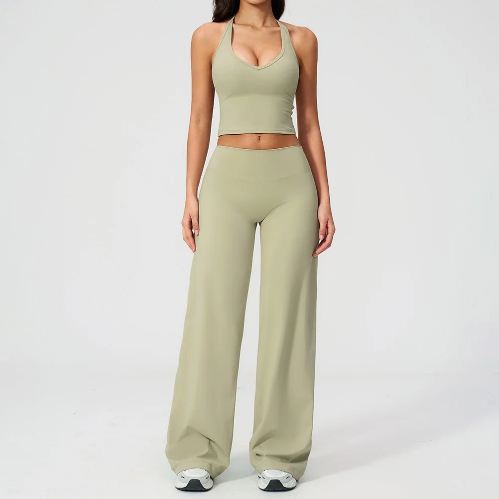 CIYING Women High Waisted Wide Leg Yoga Pants and Crop Top Set Custom Wide Leg Yoga Pants Vest Crop Top Casual Pants Set - FATAONCIYING Women High Waisted Wide Leg Yoga Pants and Crop Top Set Custom Wide Leg Yoga Pants Vest Crop Top Casual Pants SetFitness FemmeFATAON