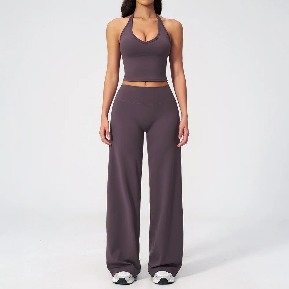 CIYING Women High Waisted Wide Leg Yoga Pants and Crop Top Set Custom Wide Leg Yoga Pants Vest Crop Top Casual Pants Set - FATAONCIYING Women High Waisted Wide Leg Yoga Pants and Crop Top Set Custom Wide Leg Yoga Pants Vest Crop Top Casual Pants SetFitness FemmeFATAON