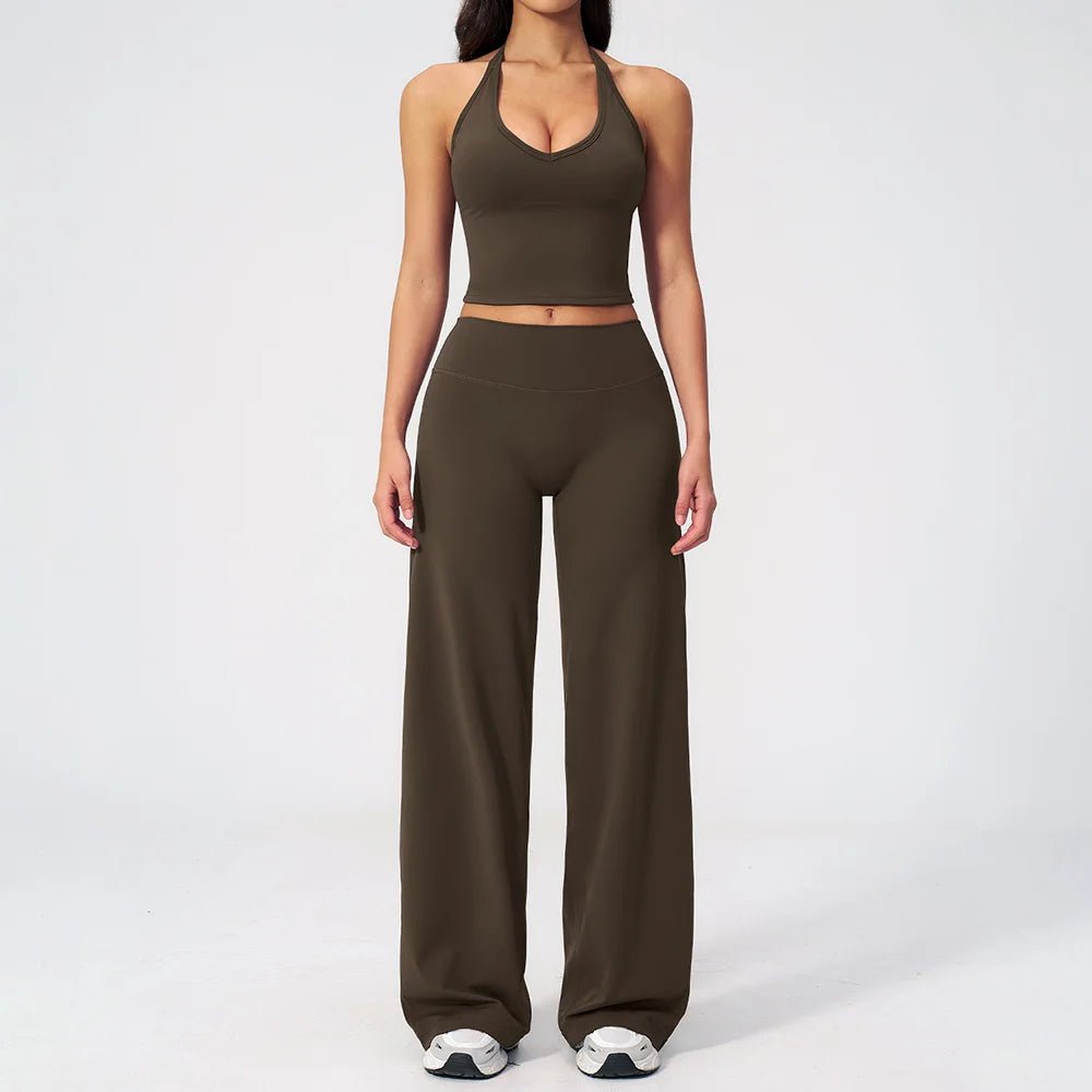 CIYING Women High Waisted Wide Leg Yoga Pants and Crop Top Set Custom Wide Leg Yoga Pants Vest Crop Top Casual Pants Set - FATAONCIYING Women High Waisted Wide Leg Yoga Pants and Crop Top Set Custom Wide Leg Yoga Pants Vest Crop Top Casual Pants SetFitness FemmeFATAON