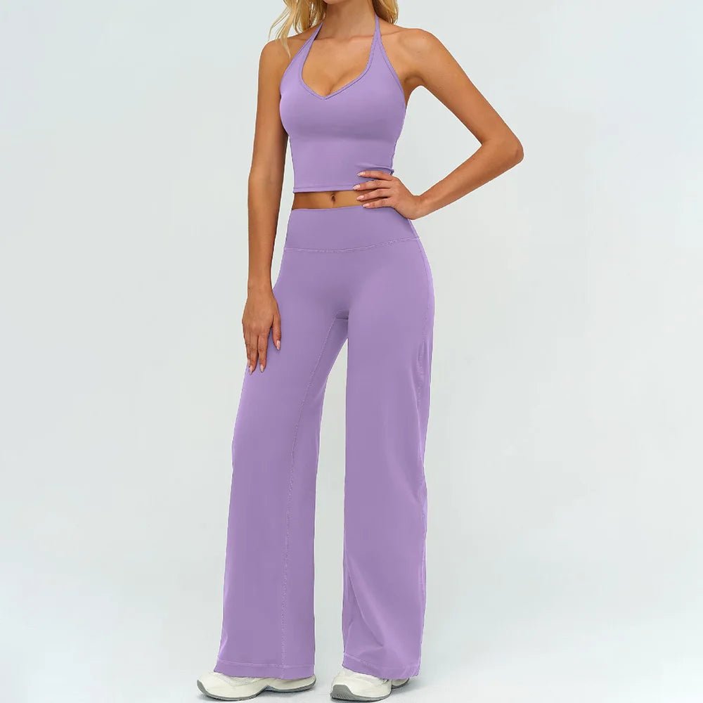 CIYING Women High Waisted Wide Leg Yoga Pants and Crop Top Set Custom Wide Leg Yoga Pants Vest Crop Top Casual Pants Set - FATAONCIYING Women High Waisted Wide Leg Yoga Pants and Crop Top Set Custom Wide Leg Yoga Pants Vest Crop Top Casual Pants SetFitness FemmeFATAON