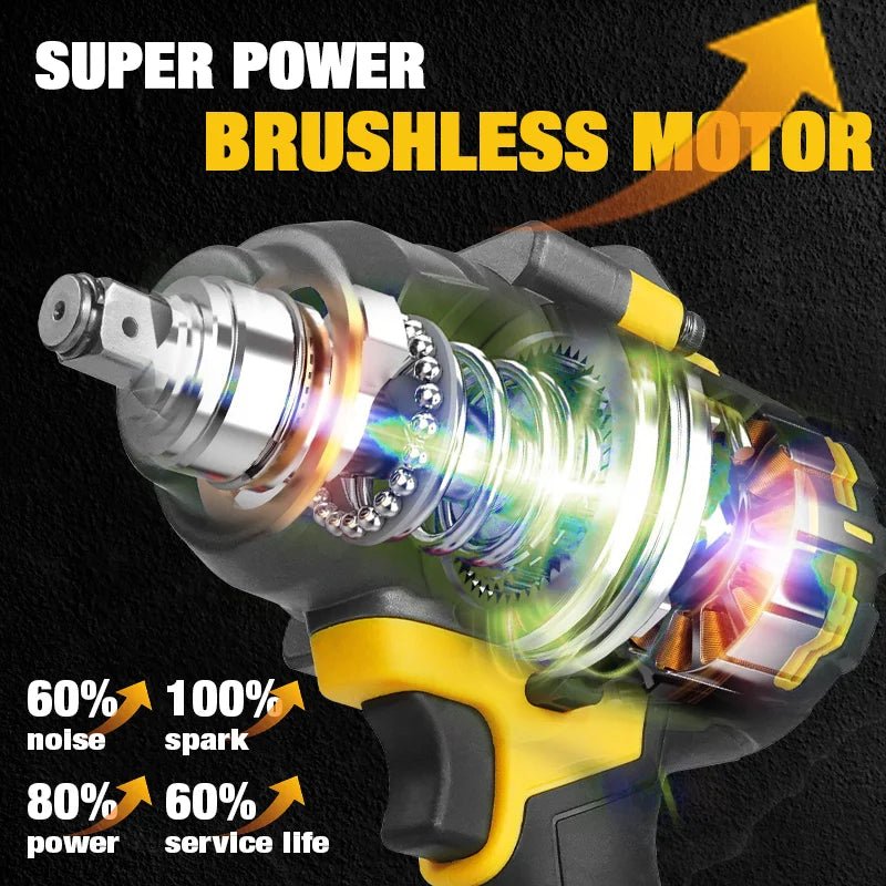 Clé électrique sans balais à couple élevé 1000N · M, clé à chocs de 1/2 pouces, grande Machine-outil de Service pour broche de batterie Dewalt 20V - FATAONClé électrique sans balais à couple élevé 1000N · M, clé à chocs de 1/2 pouces, grande Machine-outil de Service pour broche de batterie Dewalt 20VOutils & PerformanceFATAON