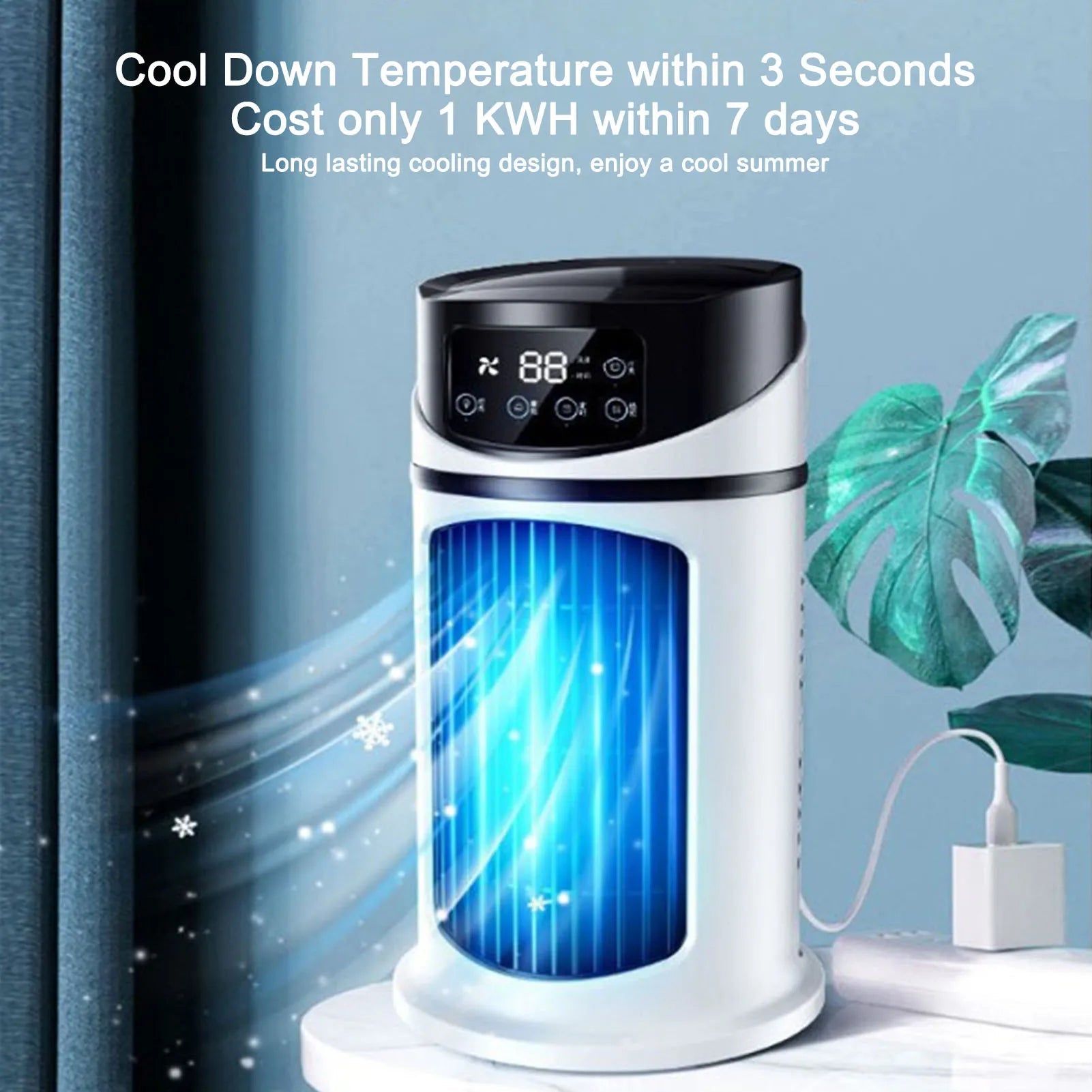 Climatiseur Portable, Mini climatiseur Mobile multifonction, ventilateur de refroidissement à eau pour le bureau et la maison - FATAONClimatiseur Portable, Mini climatiseur Mobile multifonction, ventilateur de refroidissement à eau pour le bureau et la maisonTechnologie IntelligenteFATAON