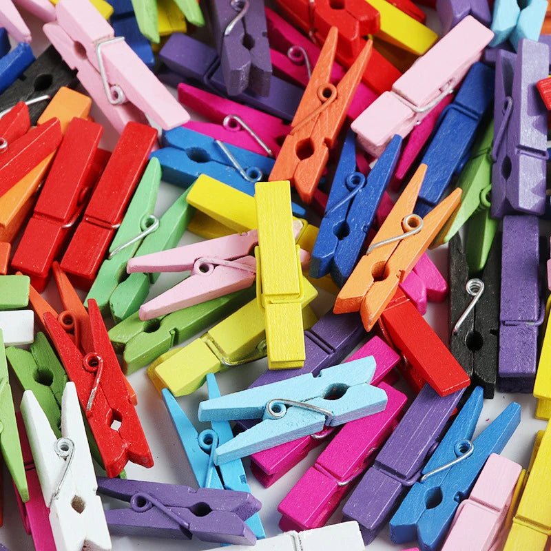 Clips photo colorés en bois suspendus petites cartes petite taille mini clips photo colful en bois pour feuilles DTY clips chevilles - FATAONClips photo colorés en bois suspendus petites cartes petite taille mini clips photo colful en bois pour feuilles DTY clips chevillesSolutions MaisonFATAON