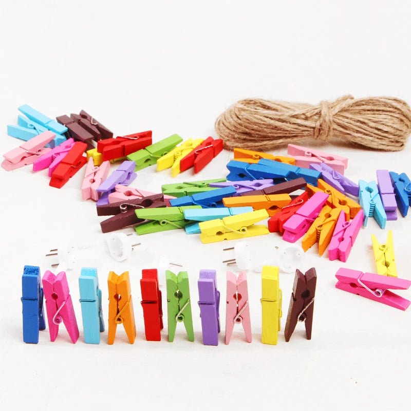 Clips photo colorés en bois suspendus petites cartes petite taille mini clips photo colful en bois pour feuilles DTY clips chevilles - FATAONClips photo colorés en bois suspendus petites cartes petite taille mini clips photo colful en bois pour feuilles DTY clips chevillesSolutions MaisonFATAON