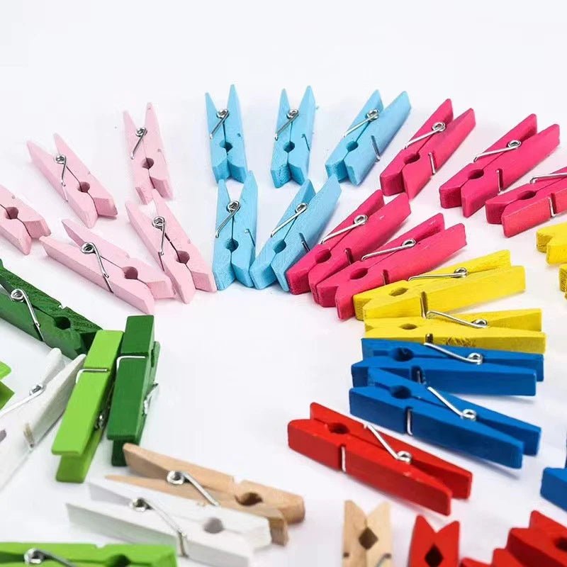 Clips photo colorés en bois suspendus petites cartes petite taille mini clips photo colful en bois pour feuilles DTY clips chevilles - FATAONClips photo colorés en bois suspendus petites cartes petite taille mini clips photo colful en bois pour feuilles DTY clips chevillesSolutions MaisonFATAON