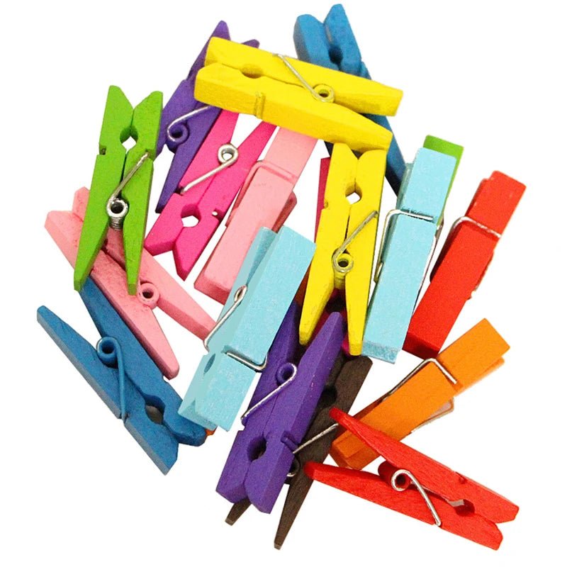 Clips photo colorés en bois suspendus petites cartes petite taille mini clips photo colful en bois pour feuilles DTY clips chevilles - FATAONClips photo colorés en bois suspendus petites cartes petite taille mini clips photo colful en bois pour feuilles DTY clips chevillesSolutions MaisonFATAON