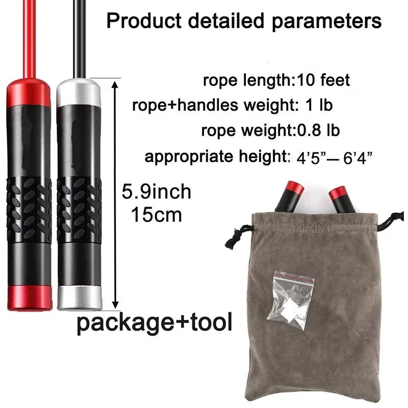 Corde à sauter lestée réglable de 3M, corde à sauter lourde pour l'entraînement, le Fitness, poignées à roulement à billes sans enchevêtrement, corde à sauter de vitesse pour salle de sport - FATAONCorde à sauter lestée réglable de 3M, corde à sauter lourde pour l'entraînement, le Fitness, poignées à roulement à billes sans enchevêtrement, corde à sauter de vitesse pour salle de sportFitness & SportFATAON