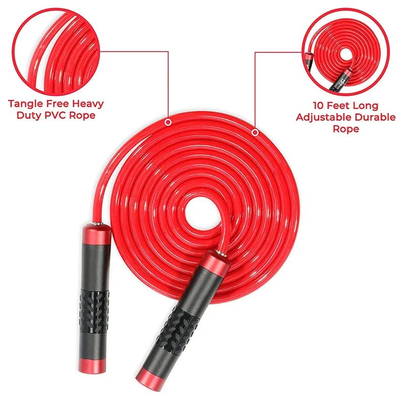 Corde à sauter lestée réglable de 3M, corde à sauter lourde pour l'entraînement, le Fitness, poignées à roulement à billes sans enchevêtrement, corde à sauter de vitesse pour salle de sport - FATAONCorde à sauter lestée réglable de 3M, corde à sauter lourde pour l'entraînement, le Fitness, poignées à roulement à billes sans enchevêtrement, corde à sauter de vitesse pour salle de sportFitness & SportFATAON