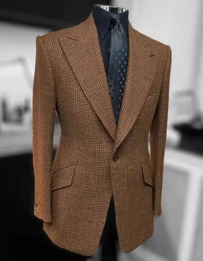 Costumes pied-de-poule pour hommes, blazer, automne hiver, décontracté, vert, Slim Fit, Tuxedos de marié pour fête de mariage, veste, manteaux de Sport - FATAONCostumes pied-de-poule pour hommes, blazer, automne hiver, décontracté, vert, Slim Fit, Tuxedos de marié pour fête de mariage, veste, manteaux de SportMode HommeFATAON
