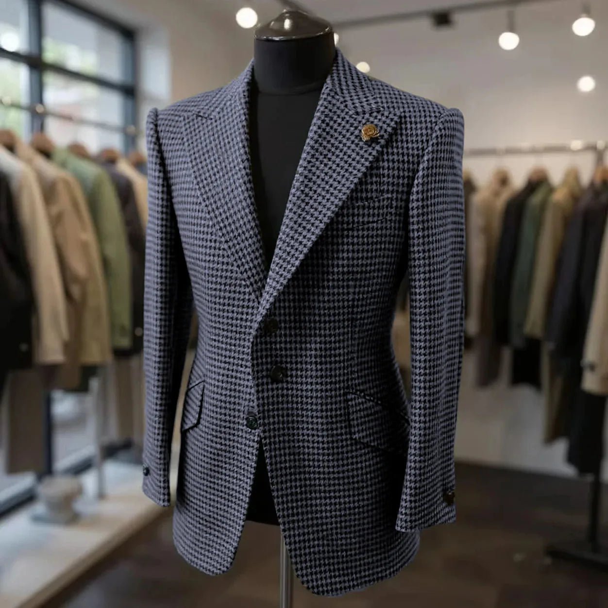 Costumes pied-de-poule pour hommes, blazer, automne hiver, décontracté, vert, Slim Fit, Tuxedos de marié pour fête de mariage, veste, manteaux de Sport - FATAONCostumes pied-de-poule pour hommes, blazer, automne hiver, décontracté, vert, Slim Fit, Tuxedos de marié pour fête de mariage, veste, manteaux de SportMode HommeFATAON